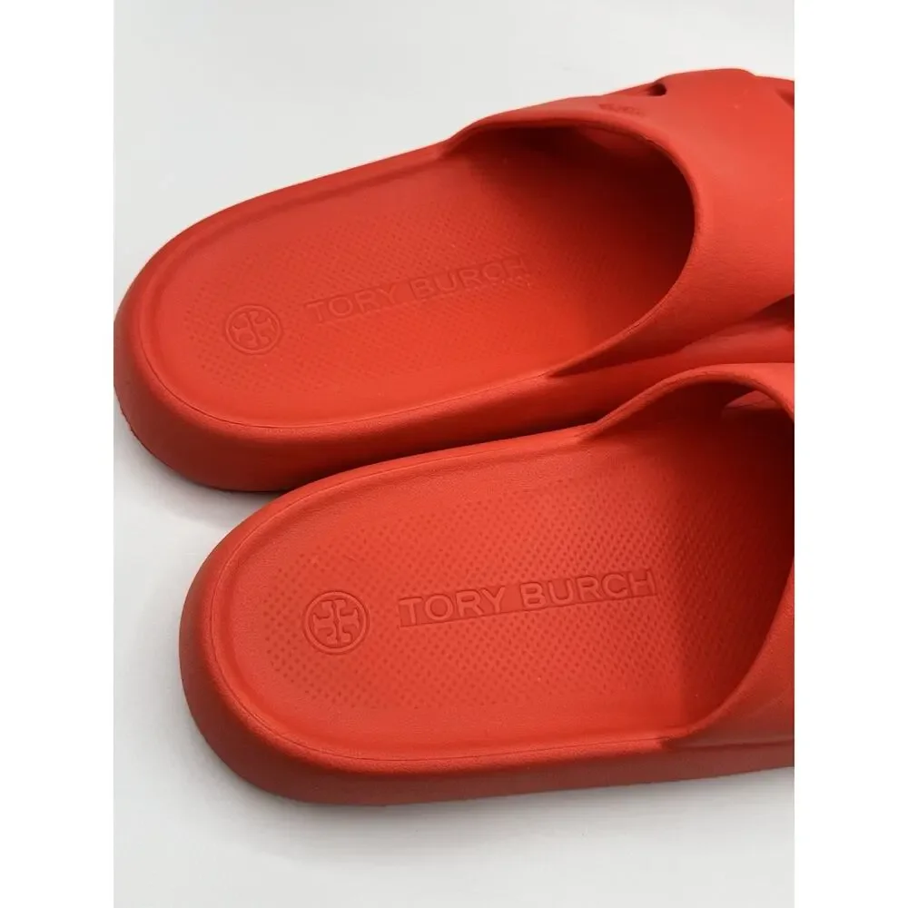 Tory Burch Shower Slide Eva Sandals in Red Poppy Size 9